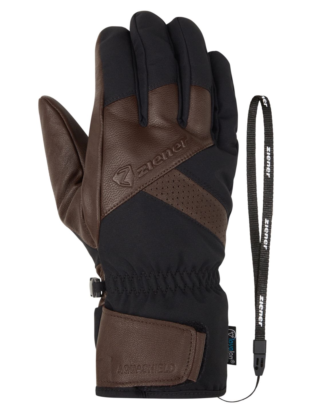 Ziener, Getter AS® AW guanti da sci uomo Dark Brown marrone 