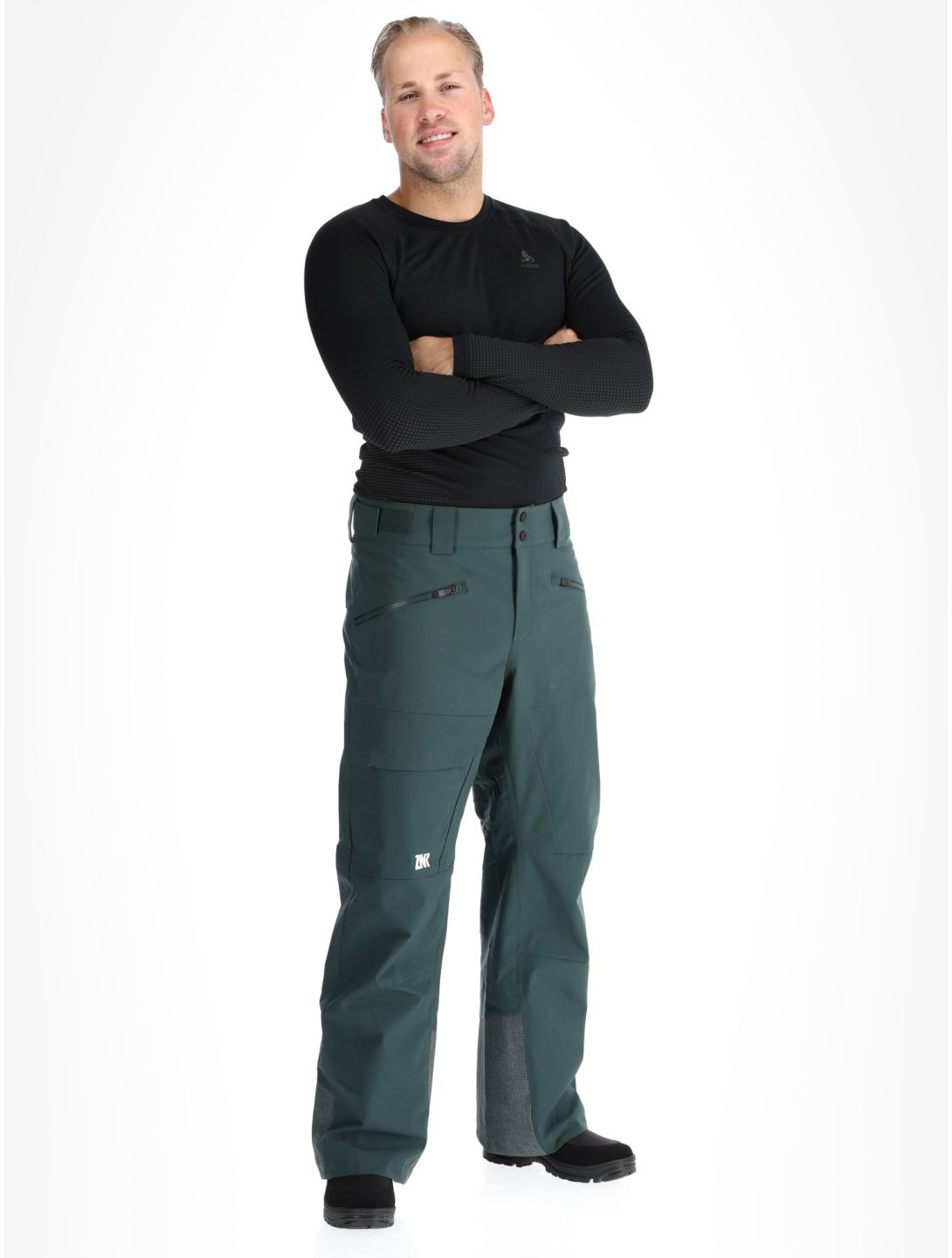 Ziener, Rappold pantaloni da sci uomo Dark Jungle verde 