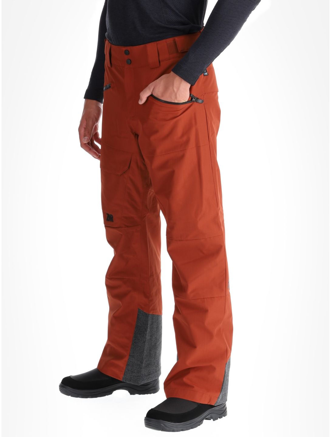 Ziener, Rappold pantaloni da sci uomo Woody Brown marrone 