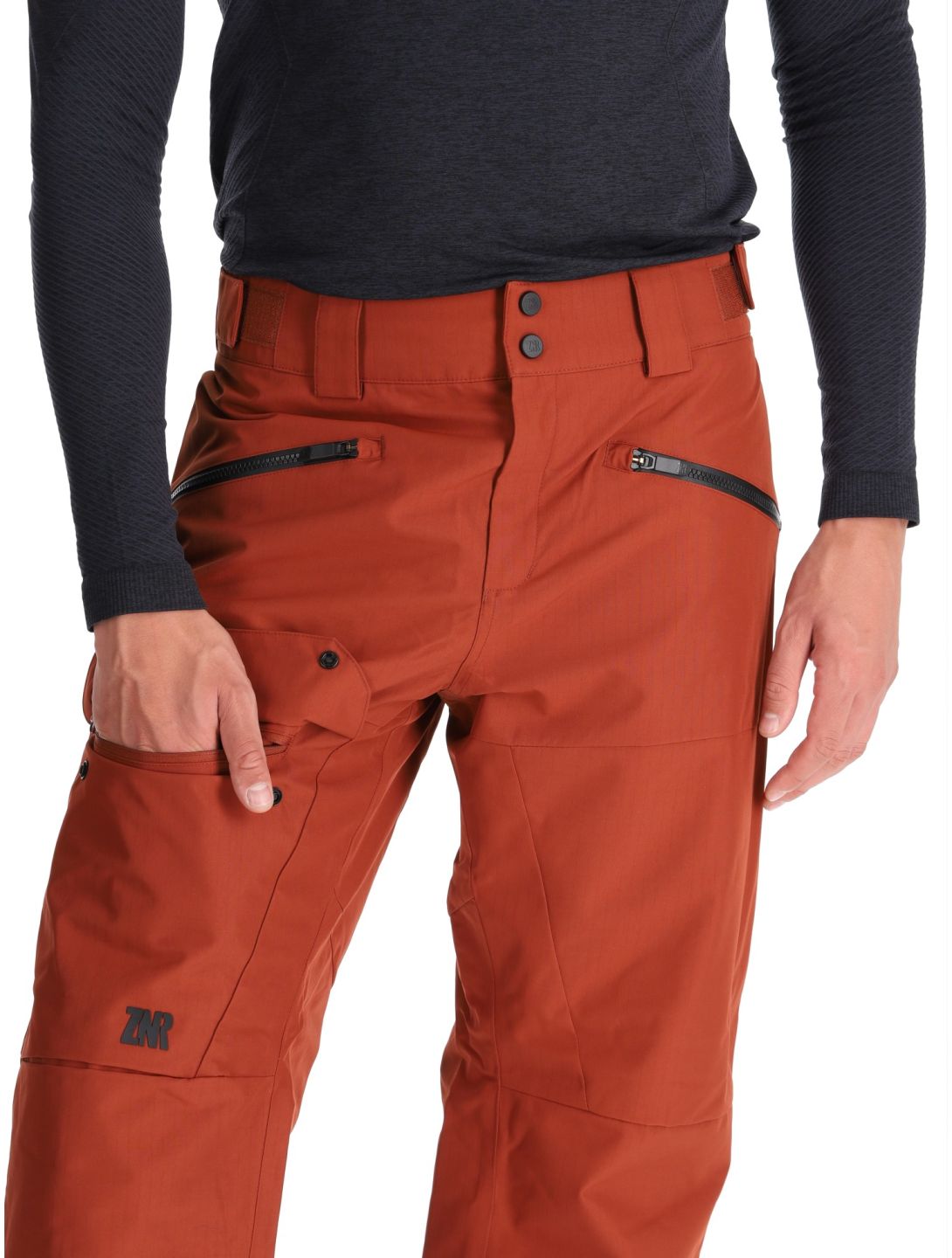 Ziener, Rappold pantaloni da sci uomo Woody Brown marrone 