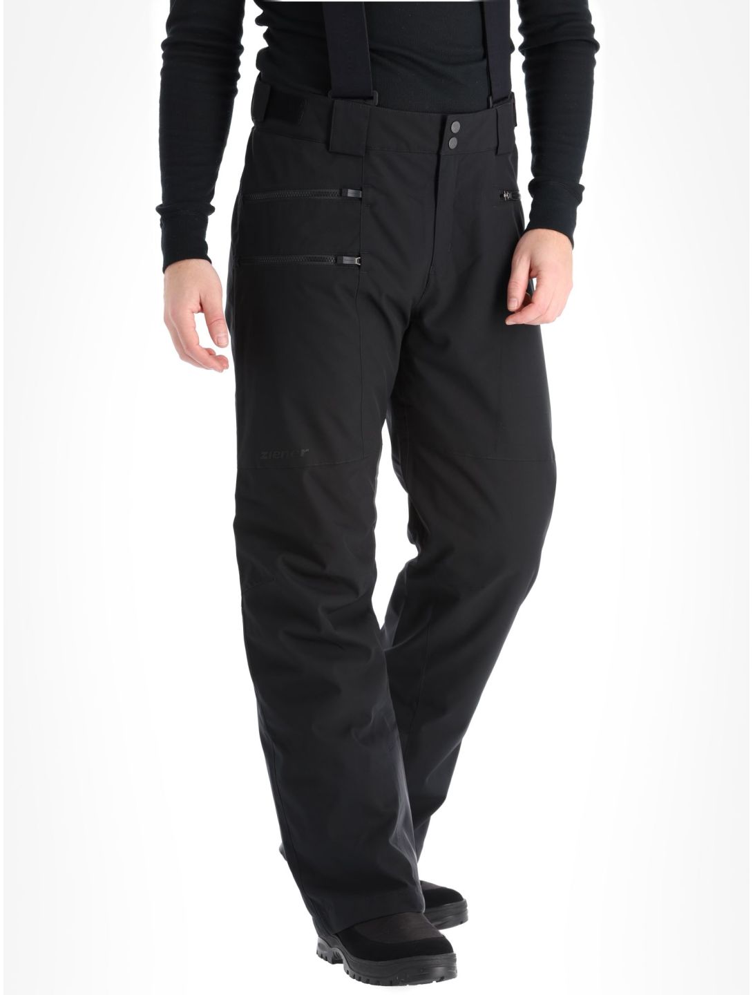 Ziener, Tronador pantaloni da sci uomo Black nero 