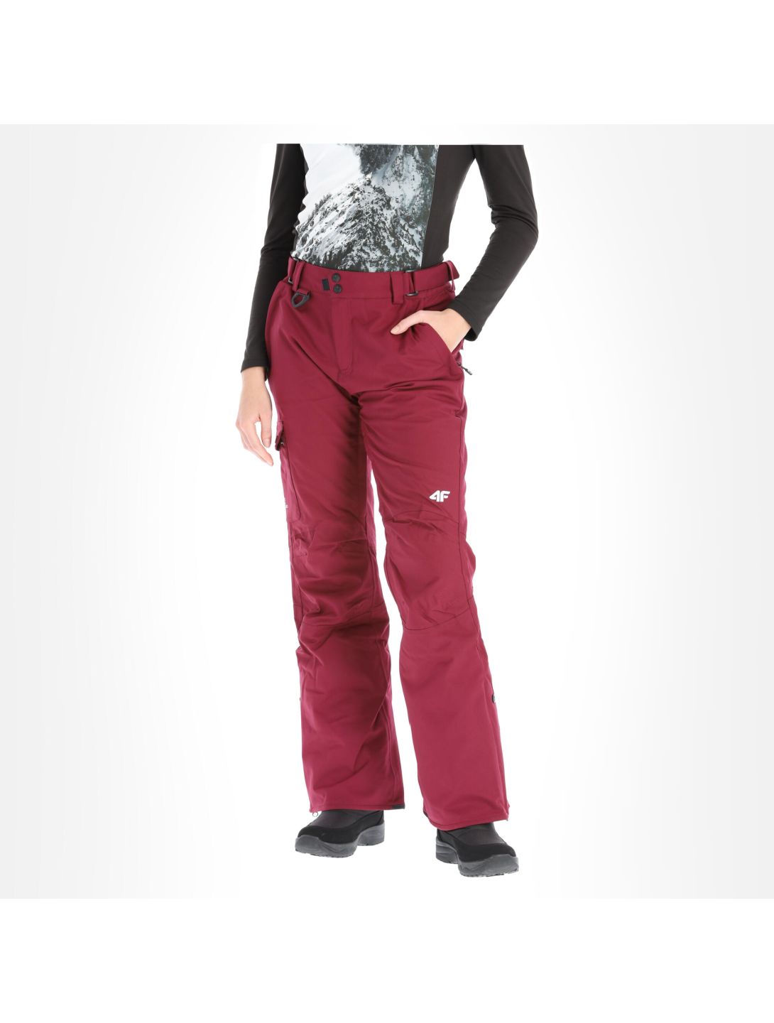 4F, H4Z20-SPDS001 pantaloni da sci donna burgundy viola 