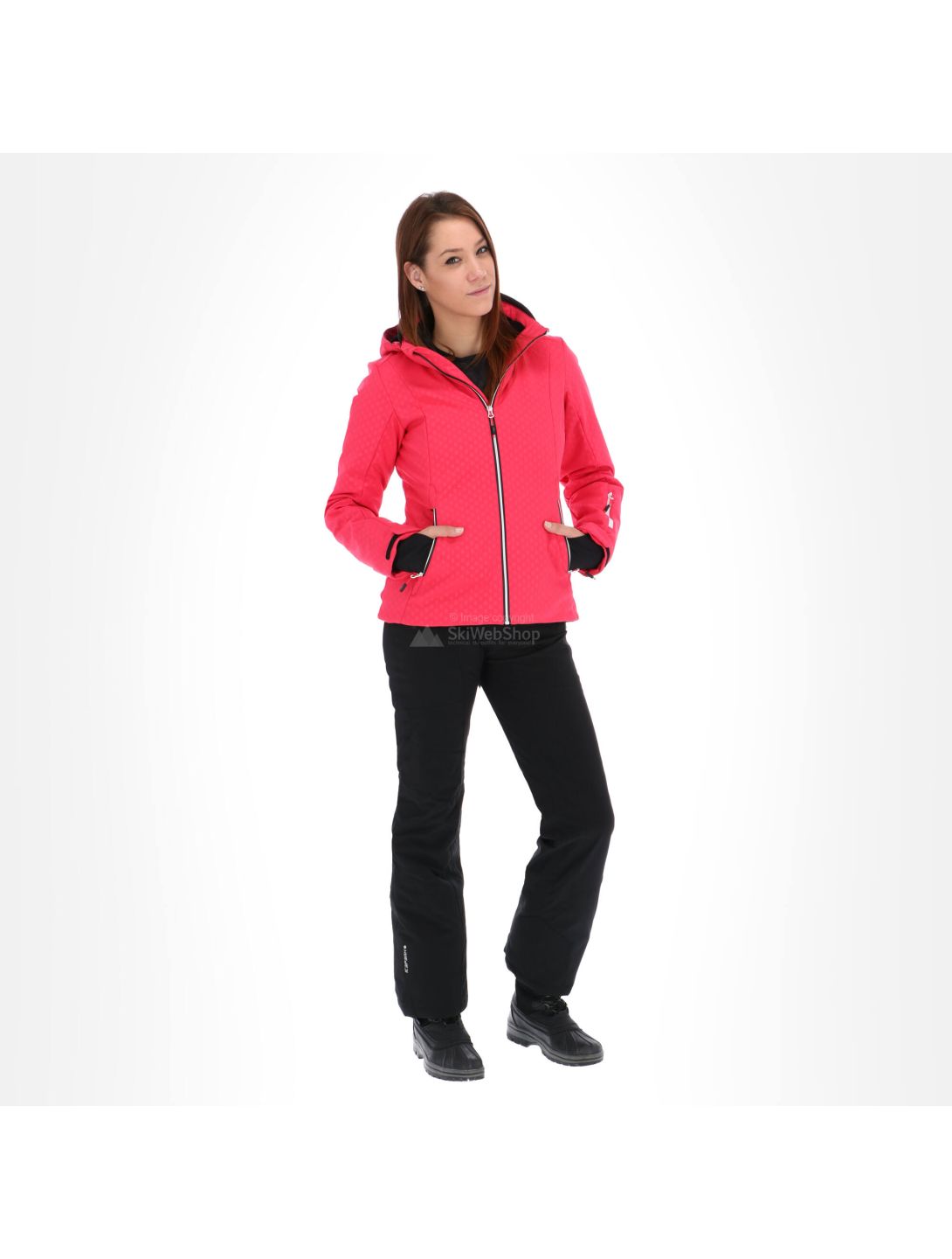 CMP, softshell, donna, giacca con zip, cappuccio, rosa granita