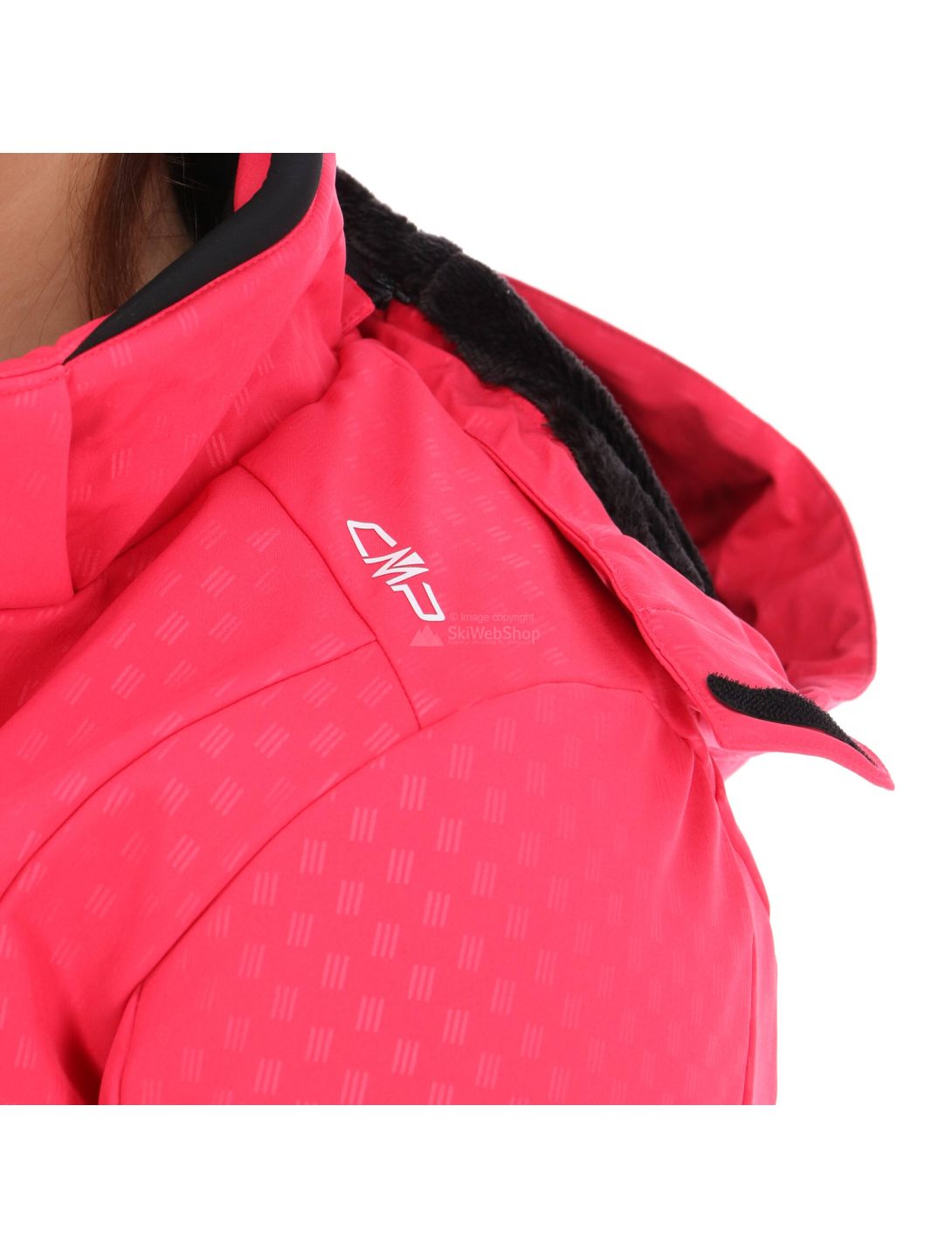 CMP, softshell, donna, giacca con zip, cappuccio, rosa granita