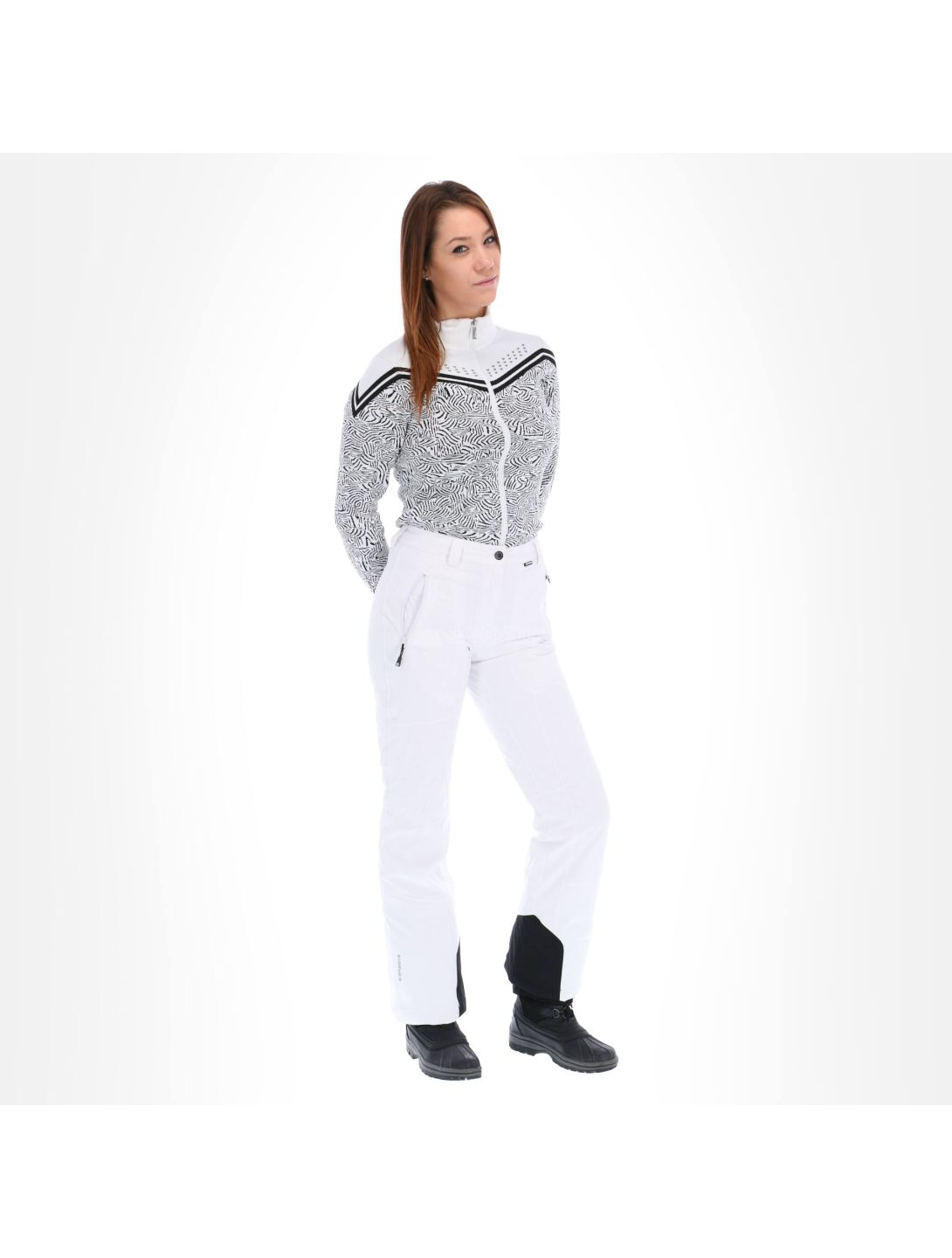 Icepeak, Noelia, slim fit bi-elastico, pantalone sci, donna, bianco ottico