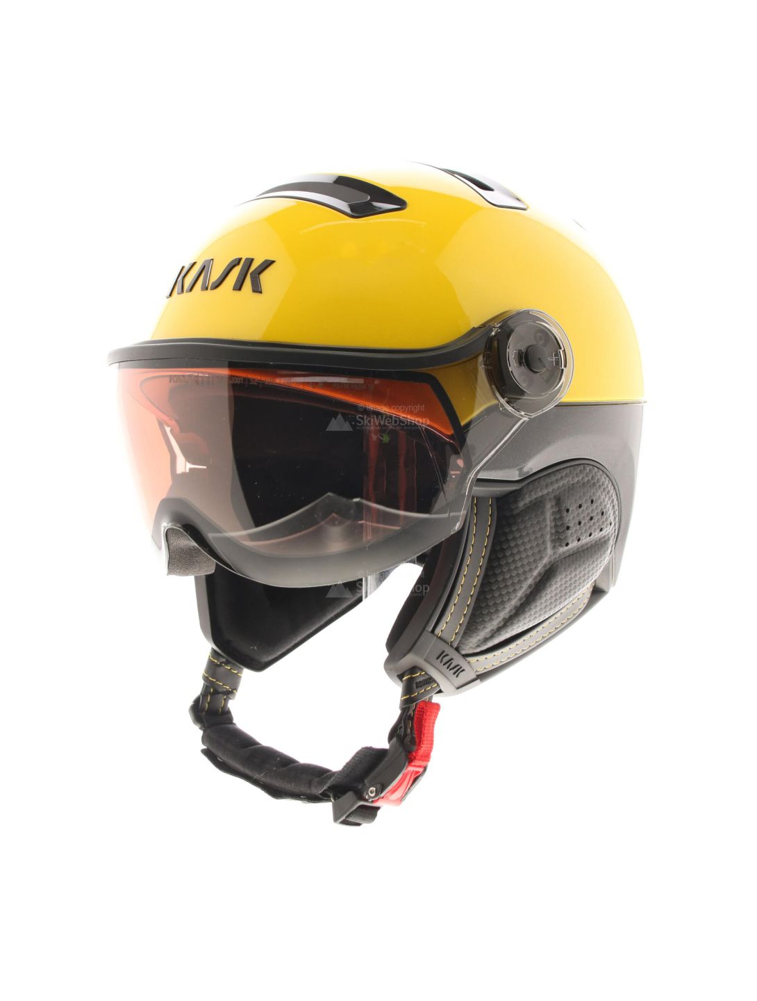 Kask, Montecarlo photochromic, caschetto con visiera, OTG, giallo/rosso/nero