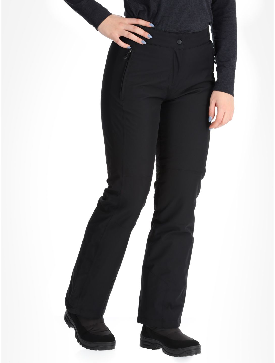 Maier Sports, Vroni Slim 2.0 pantaloni da sci conformato lungo donna Black nero 