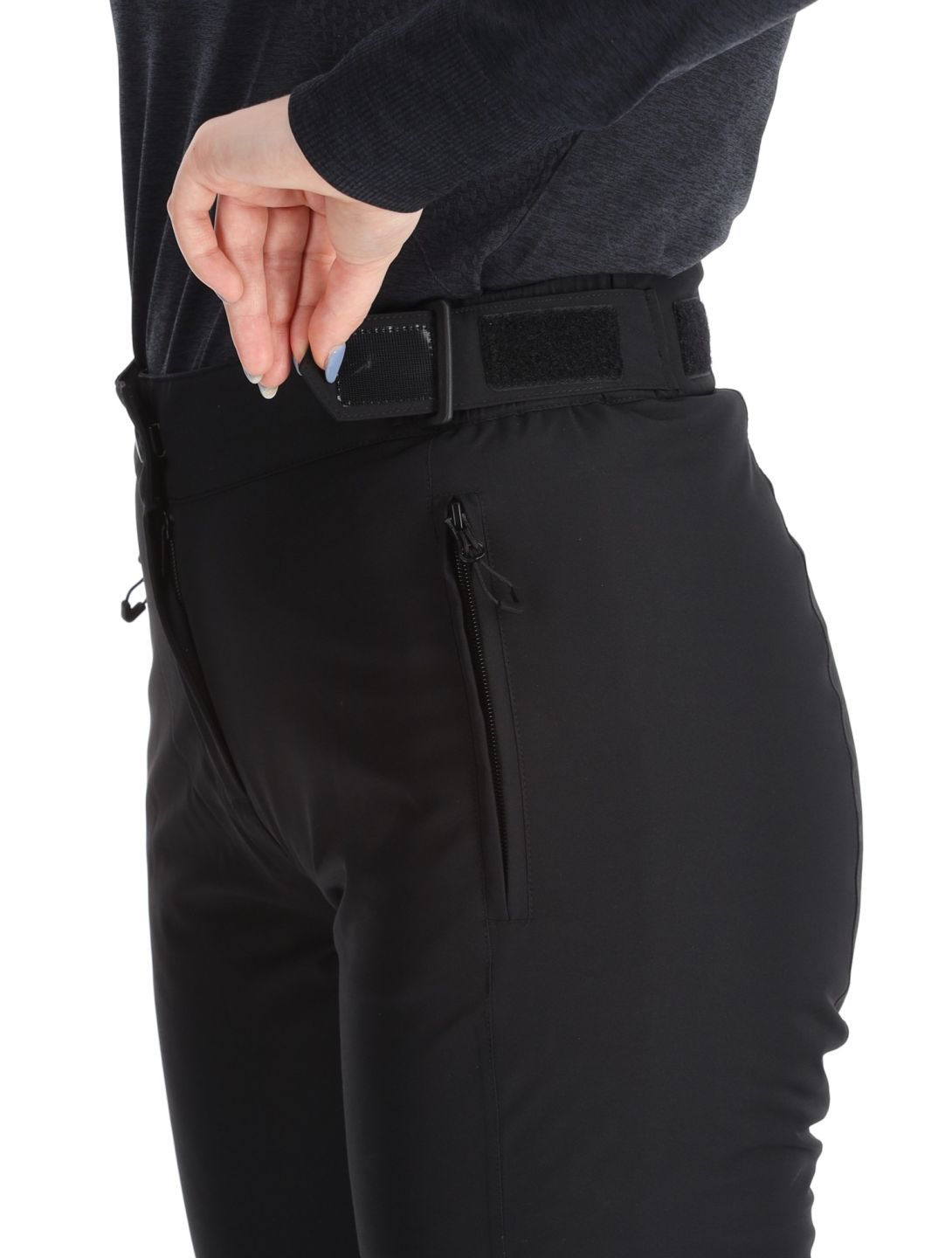 Maier Sports, Vroni Slim 2.0 pantaloni da sci conformato lungo donna Black nero 