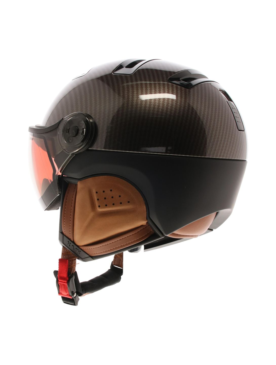 Kask, Piuma-R Elite caschetto con visiera unisex Carbon/Brown marrone, nero 