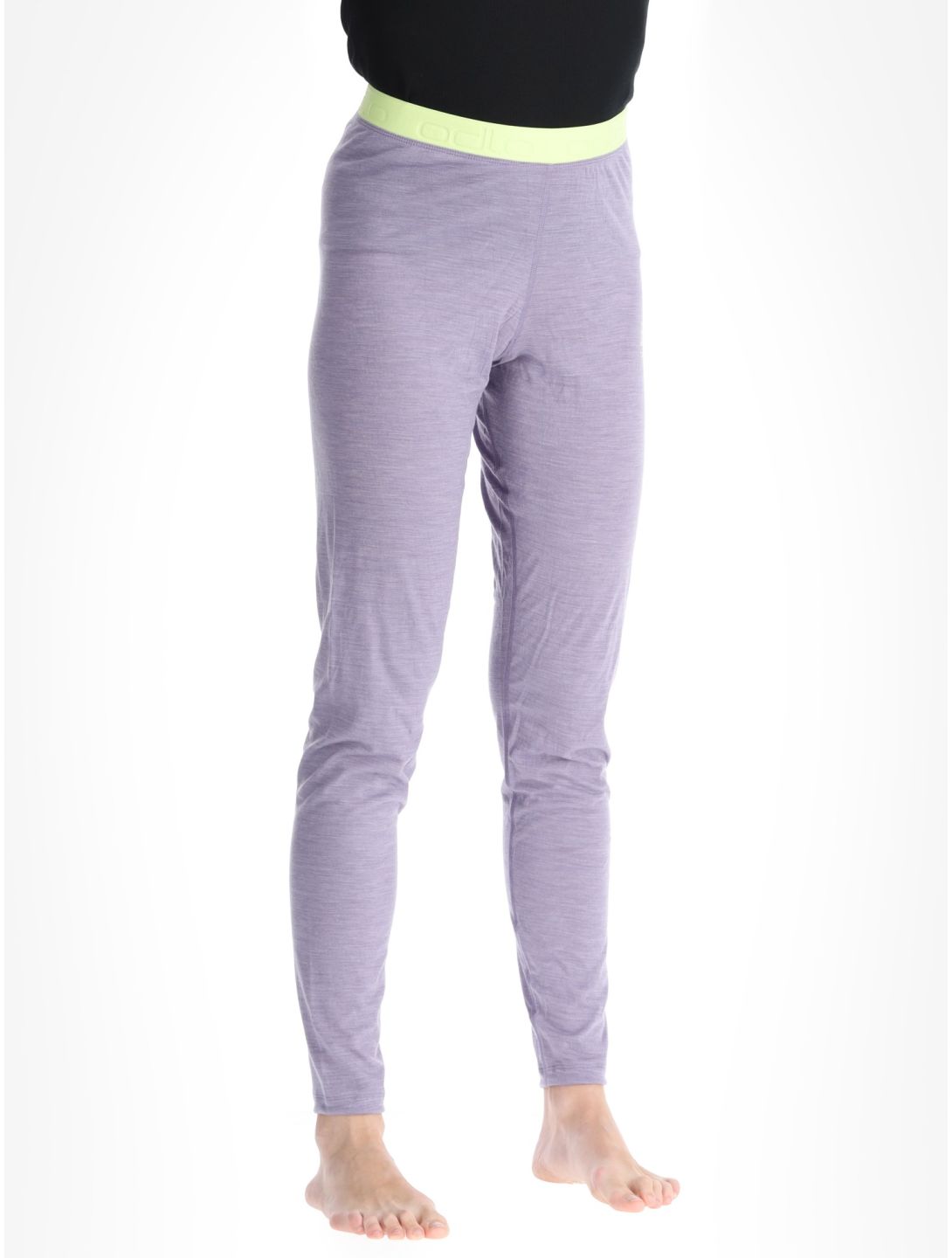 Odlo, Natural Performance PW 150 pantaloni termici donna Gray Ridge Melange - Shadow Lime grigio, verde 