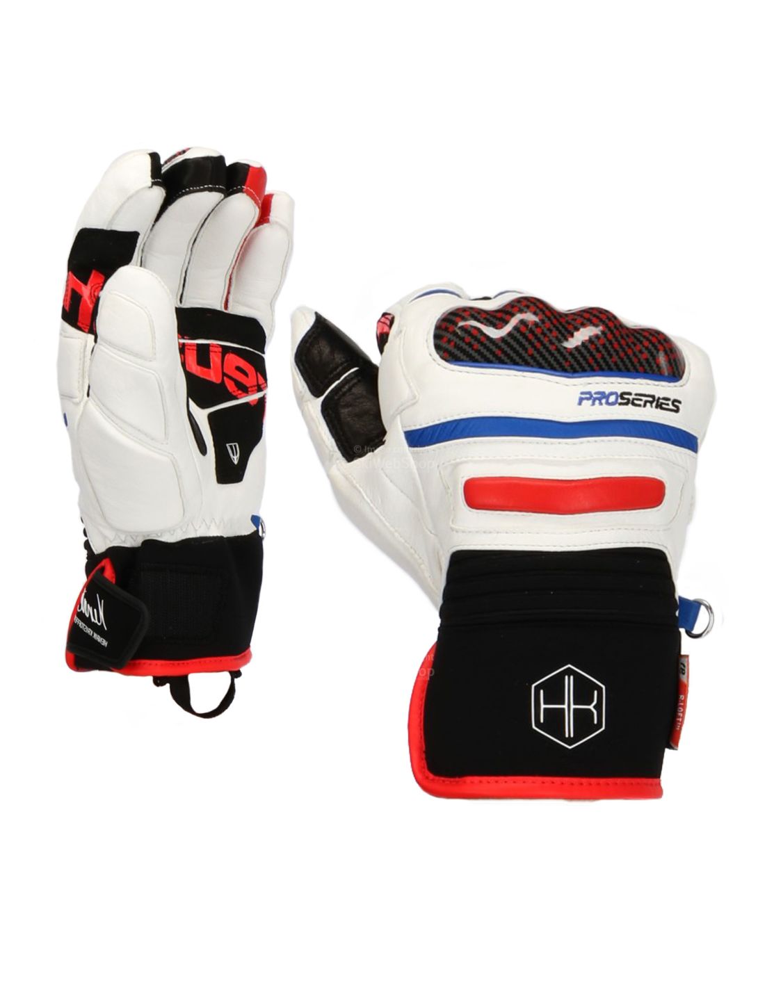 Reusch Henrik Kristoffersen, guanto sci, bianco/rosso fuoco