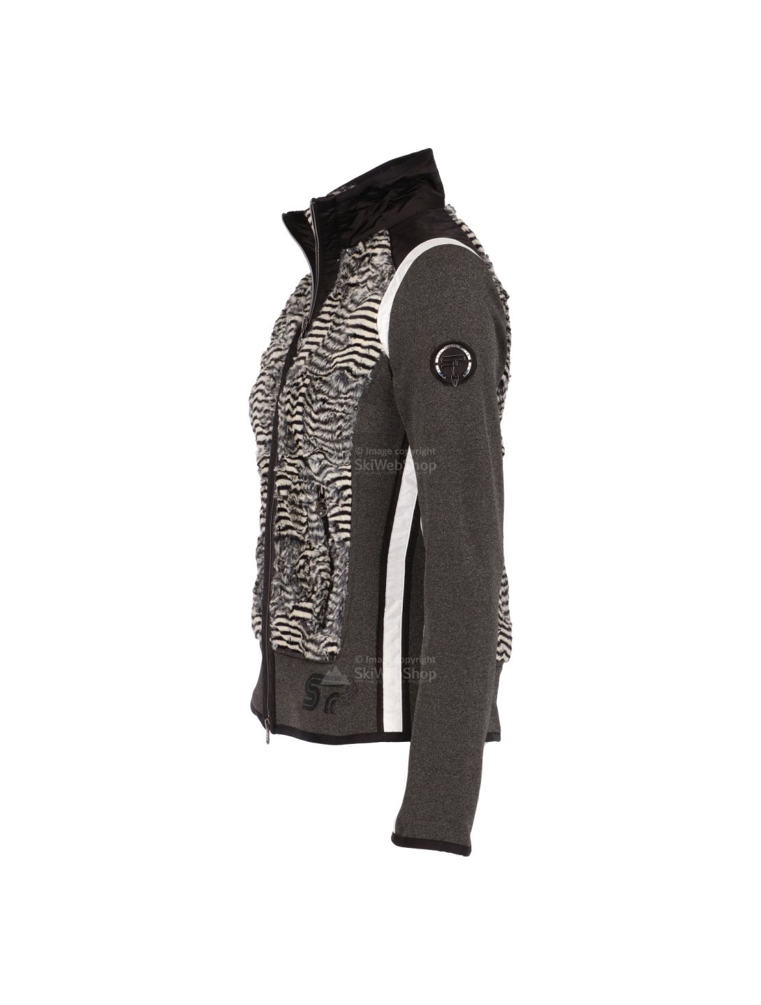 Sportalm, giacca fleece Delusion, donna, nero/bianco