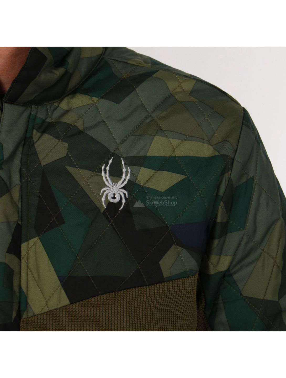 Spyder, Giacca Ouzo Full Snap Stryke, uomo, verde guardiano - verde camo