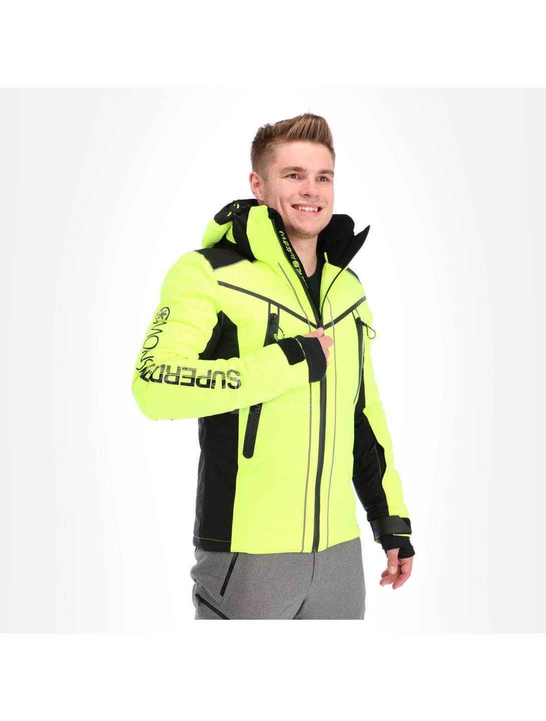 Superdry, Downhill Racer Padded , giacca da sci, uomo, rescue giallo