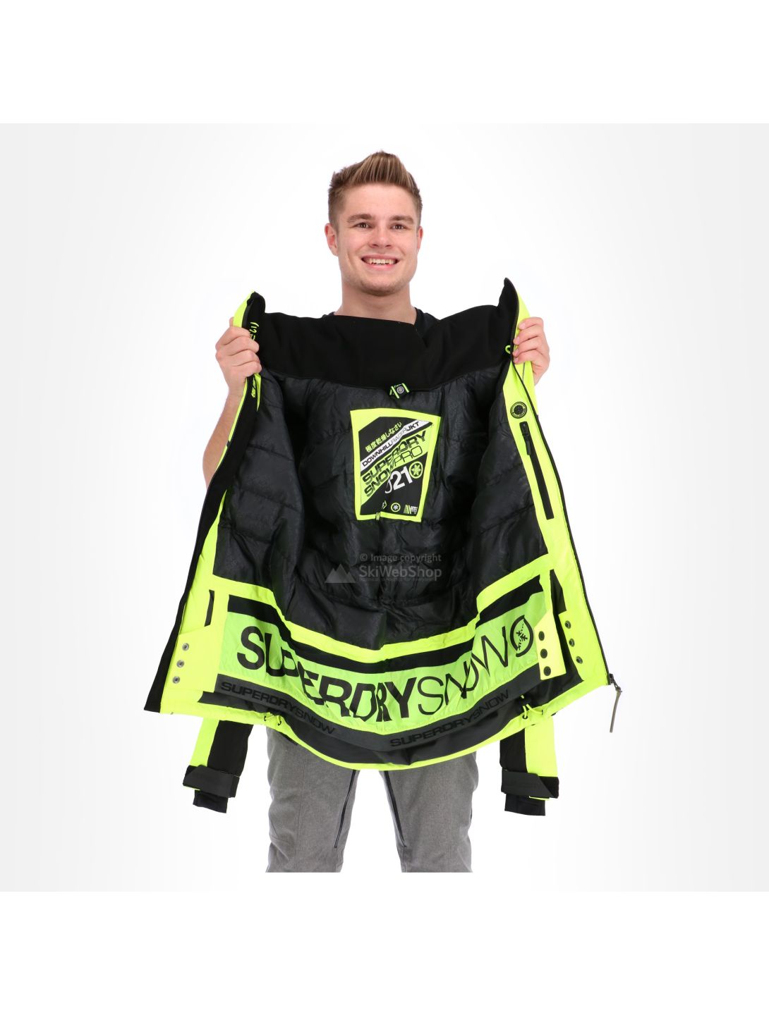 Superdry, Downhill Racer Padded , giacca da sci, uomo, rescue giallo