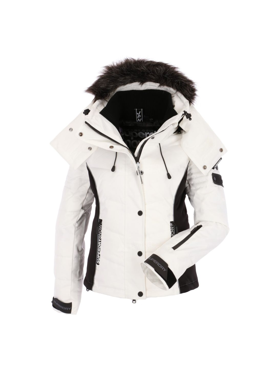 Superdry, Snow Puffer, giacca sci, donna, bianco