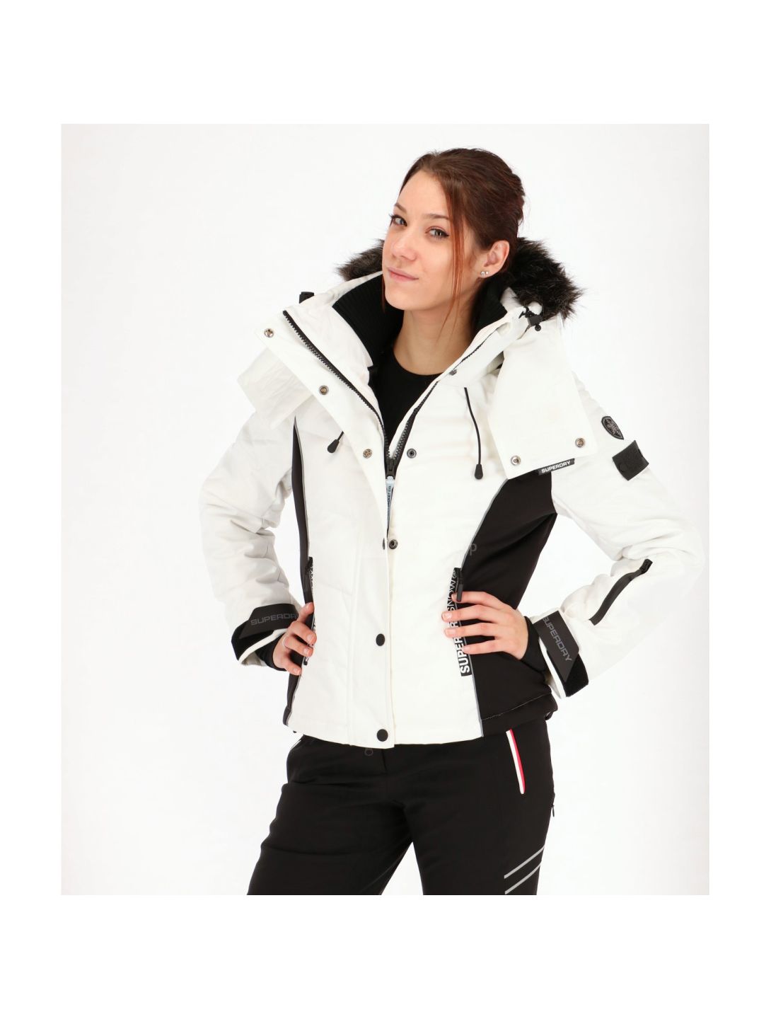 Superdry, Snow Puffer, giacca sci, donna, bianco