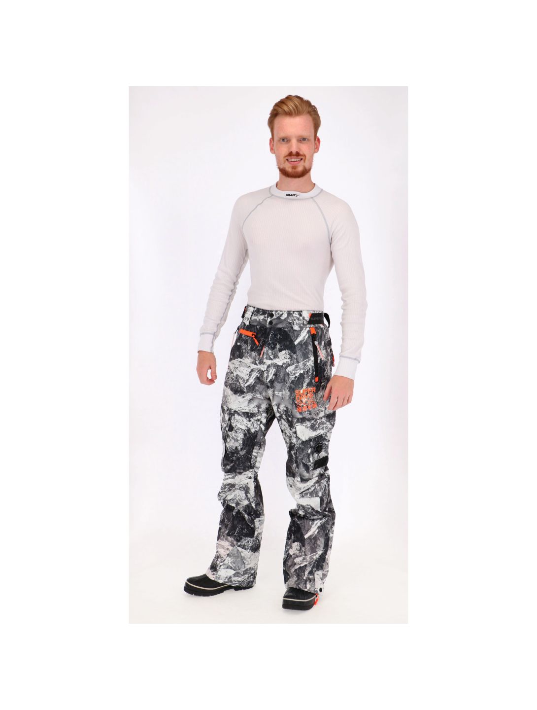 Superdry, Snowpants, pantalone sci, uomo, stampa scogliera