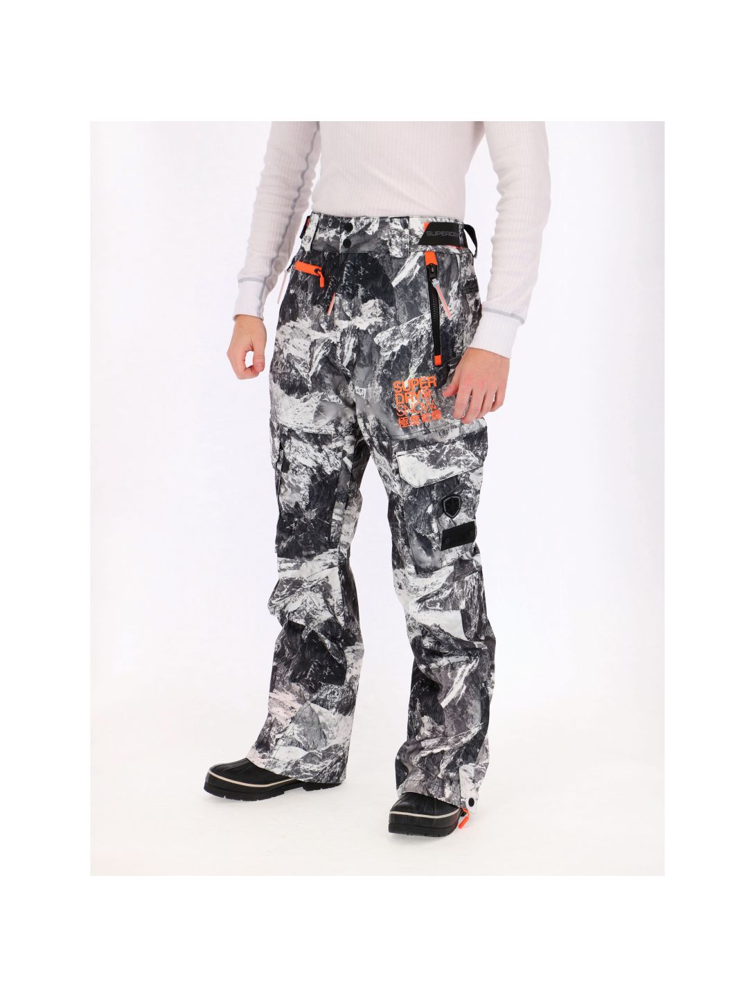 Superdry, Snowpants, pantalone sci, uomo, stampa scogliera