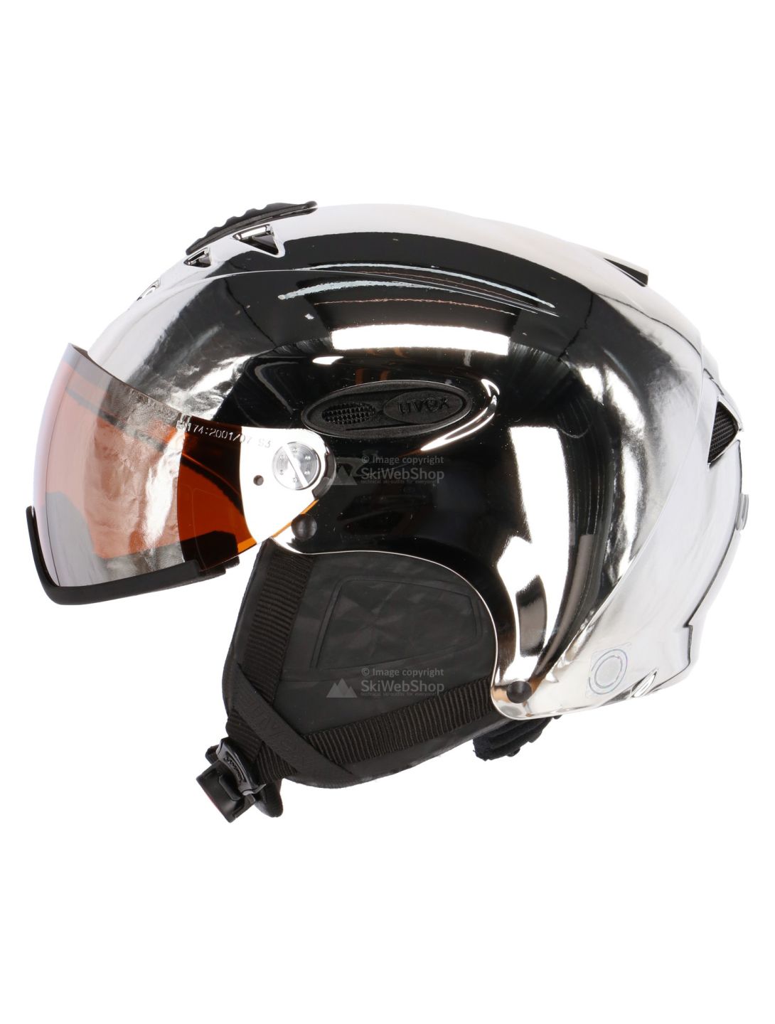 Uvex, HLMT 300 Visor Chrome LTD casco sci, argento