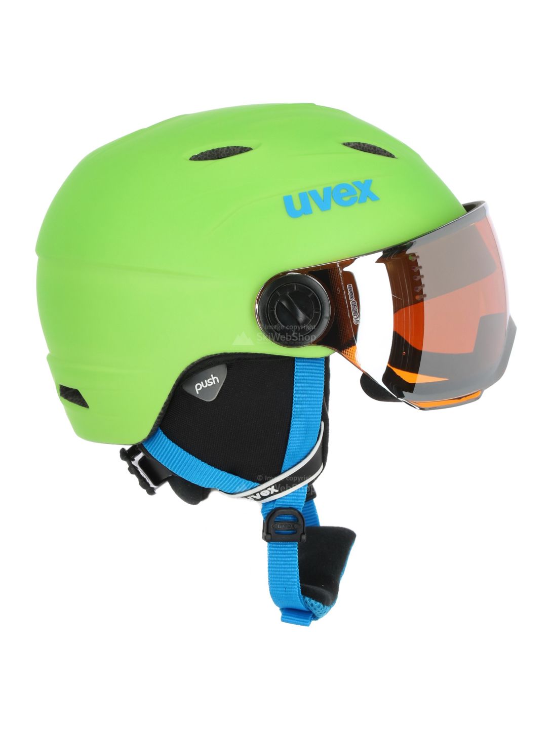 Uvex, Junior visor pro, caschetto con visiera, bambino, apple mat verde