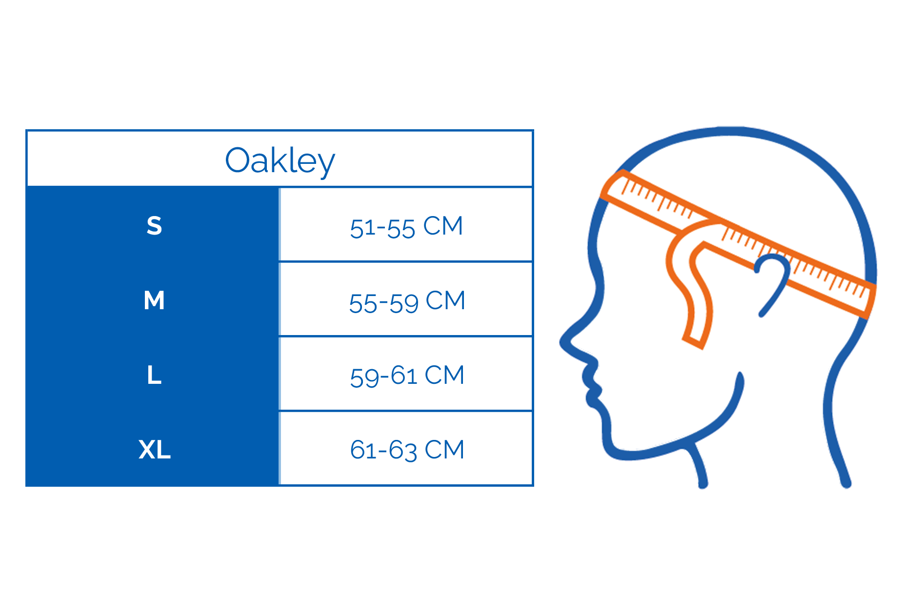 Tabella delle taglie del casco da sci Oakley